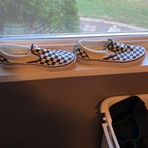 Vans checkerboard slip ons